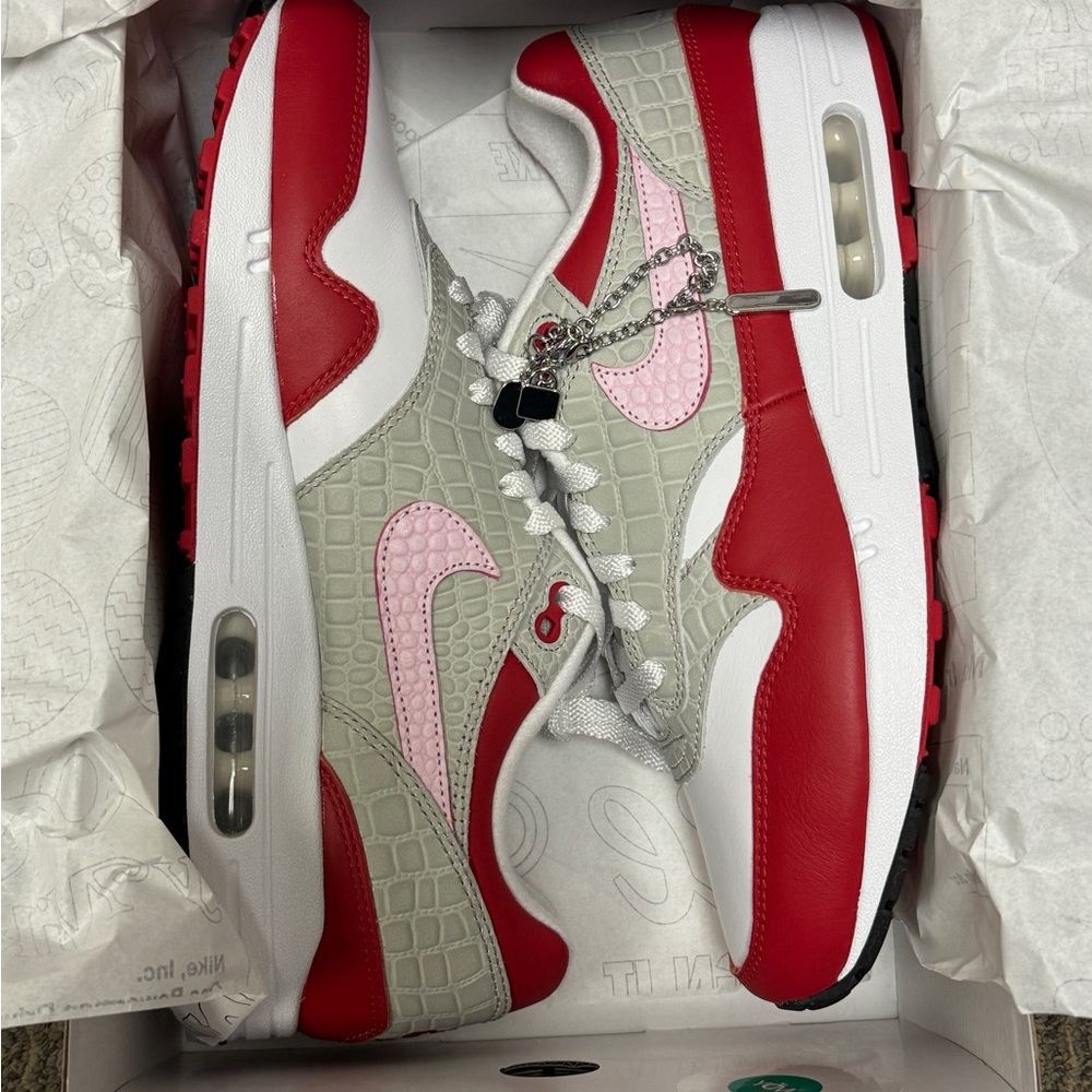 Nike Air Max 1 ‘87 "University Red Croc” NBY BRAND NEW Men’s Size 13 FJ8893-900